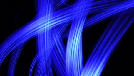 Electric Blue Light Waves Dance in Darkness wallpaper