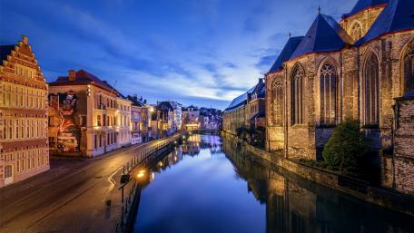 Ghent at dusk wallpaper