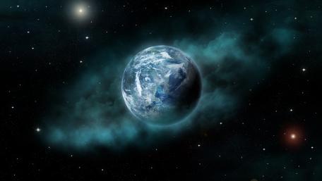 Majestic Earth in the Cosmic Realm wallpaper