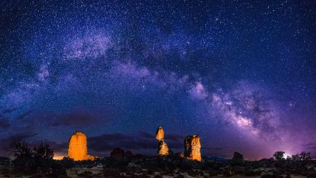 Milky Way Over Majestic Desert Landscape wallpaper