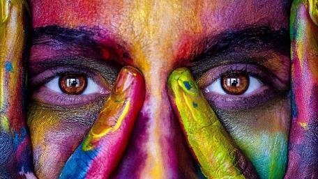Radiant Gaze in Technicolor wallpaper