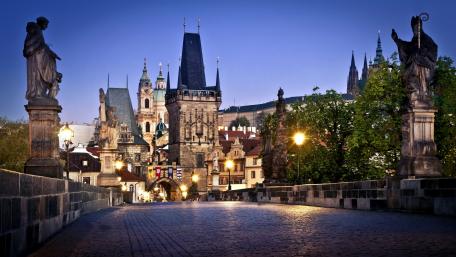 Prague from Charles Bridge wallpaper