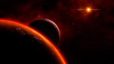 Fiery Exoplanetary Landscape wallpaper
