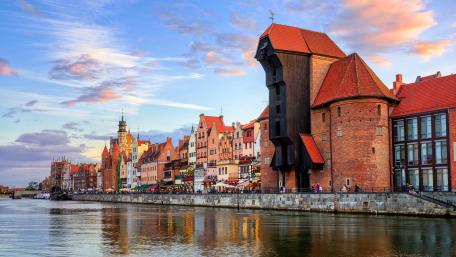 Medieval Port Crane wallpaper