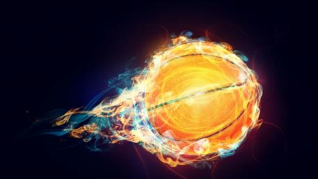 Basketball in flames wallpaper