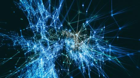 Blue network digital artwork wallpaper