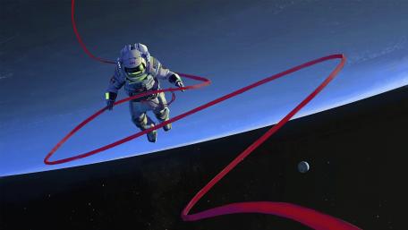 Astronaut in the space graphics wallpaper