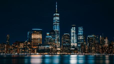 One World Trade Center at night wallpaper