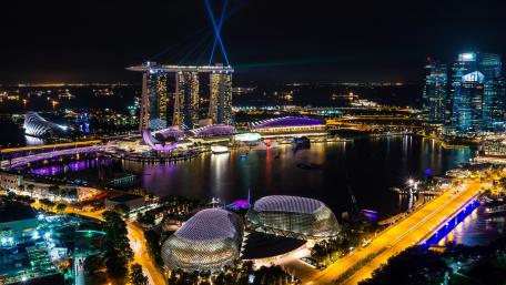 Night cityscape of Singapore wallpaper