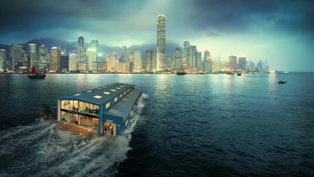 Floating house wallpaper