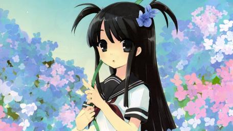 Anime Girl in Blossom Wonderland wallpaper