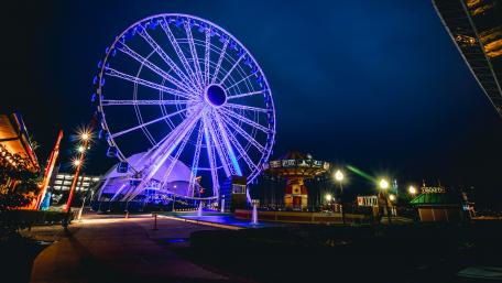 Enchanting Night at the Ferris Wheel wallpaper
