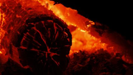 Fiery Glow of Burning Logs wallpaper