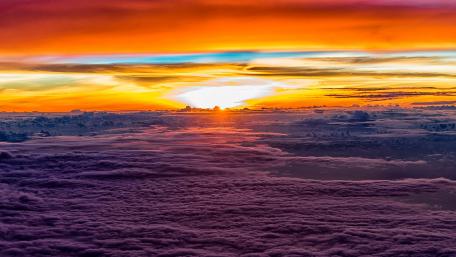 Sunset above the clouds wallpaper