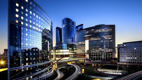 La Défense at dusk, Paris wallpaper