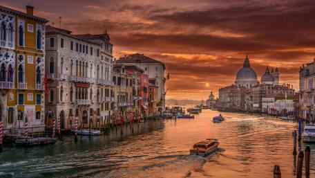 Sunset from the Grand Canal wallpaper