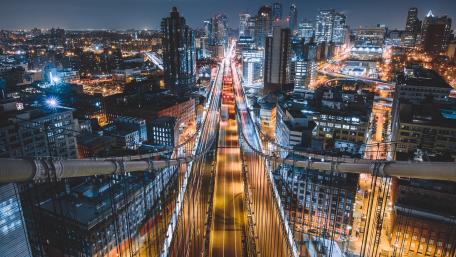 Vibrant City Lights at Night wallpaper