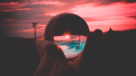 Crystal clear glass ball wallpaper