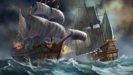 Sea battle wallpaper