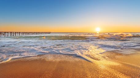 Sunrise over the Atlantic Ocean in Dominican Republic wallpaper