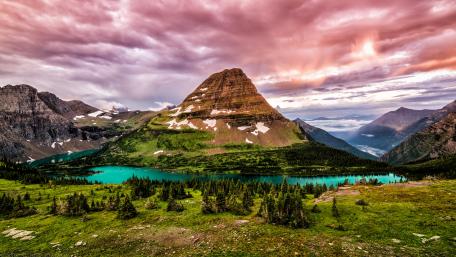 Hidden Lake and Bearhat Mountain (Glacier National Park) wallpaper