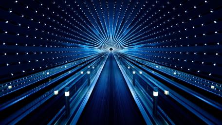 Electric Blue Tunnel Illumination Effects wallpaper