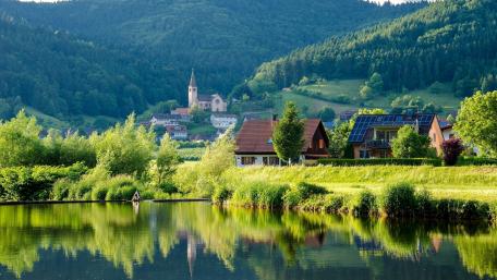 Black forest village wallpaper