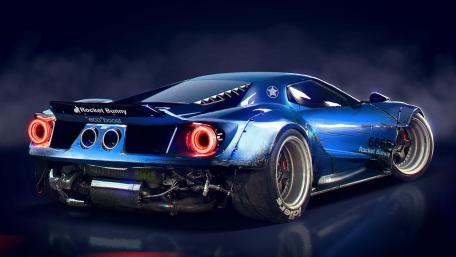 Sleek Blue Supercar Masterpiece wallpaper