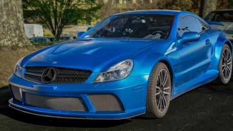 Sleek Blue Mercedes Sports Car in 4K Detail wallpaper