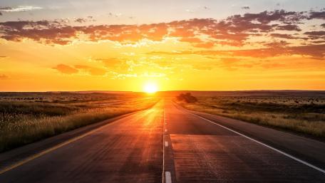 Road to sunset wallpaper