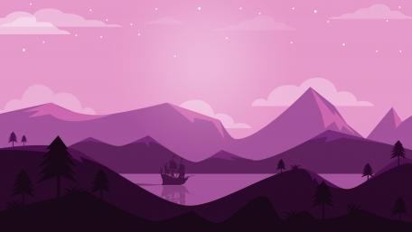 Minimalist landscape illustration wallpaper