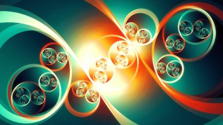 Ethereal Fractal Waves of Colorful Light Patterns wallpaper