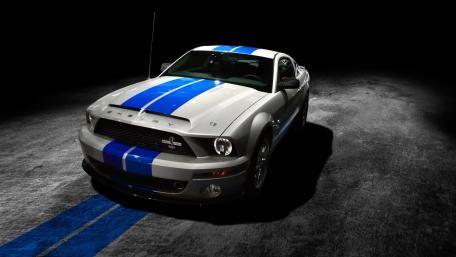 White and blue Shelby wallpaper