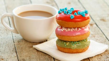 Coffee and doughnuts wallpaper