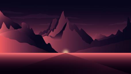 Mountain Dawn in Digital Art wallpaper