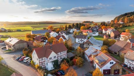Charming Countryside Village Landscape Wallpaper wallpaper