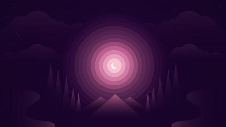 Purple moonlight minimal abstract art wallpaper