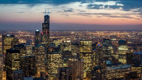 Chicago city lights wallpaper