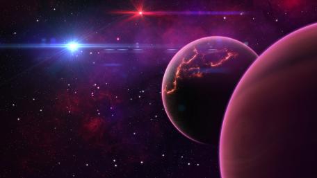 Cosmic Elegance in Purple Hue wallpaper