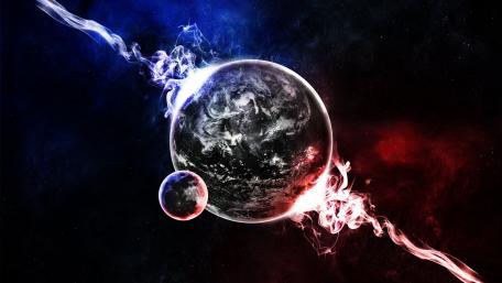 Cosmic Ballet of Fire and Ice wallpaper