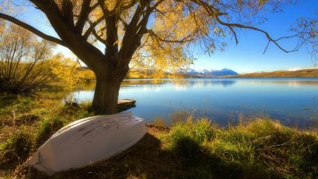 Autumn Serenity by the Lake wallpaper
