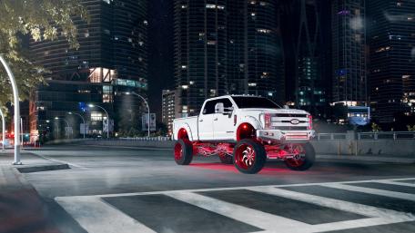 Ford Truck Illuminated on Urban Streets wallpaper