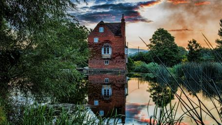 Rustic building wallpaper