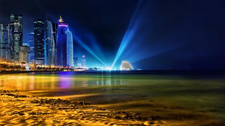 Doha city lights wallpaper