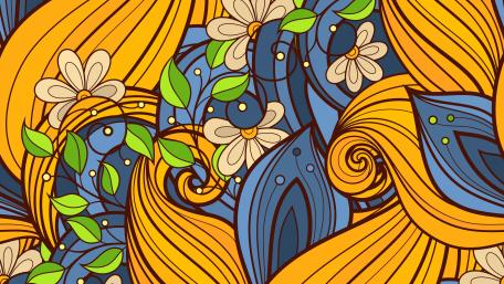 Floral Whimsical Abstract Design wallpaper