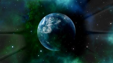 Mystical Earth Amidst the Cosmos wallpaper