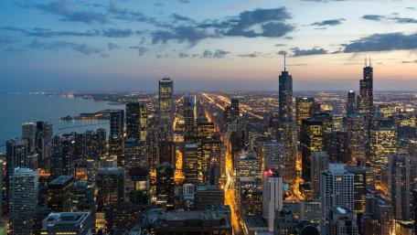 Chicago city lights wallpaper
