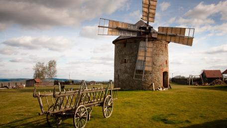 Windmill and chariot wallpaper
