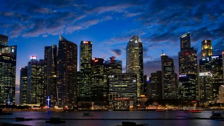 Singapore at dusk wallpaper