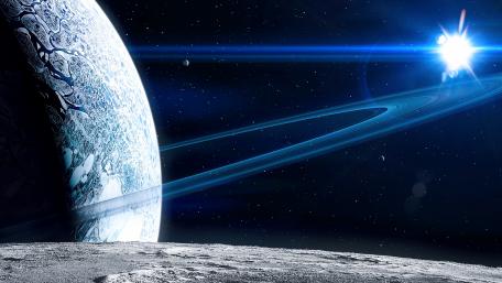Fantasy planets in the space wallpaper